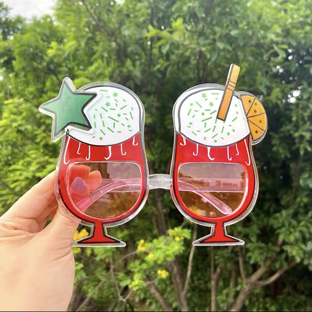 Hawaiian Plastic Glasses Flamingo Pineapple Sunglasses Summer Beach