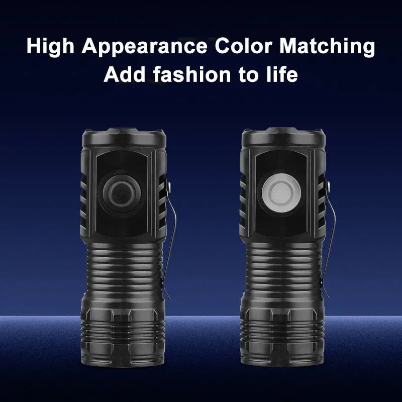 Rechargeable Outdoor Flashlight Strong Light Portable Waterproof Torch Camping Hiking Emergency Searchlight Handheld EDC Light Zpaxo