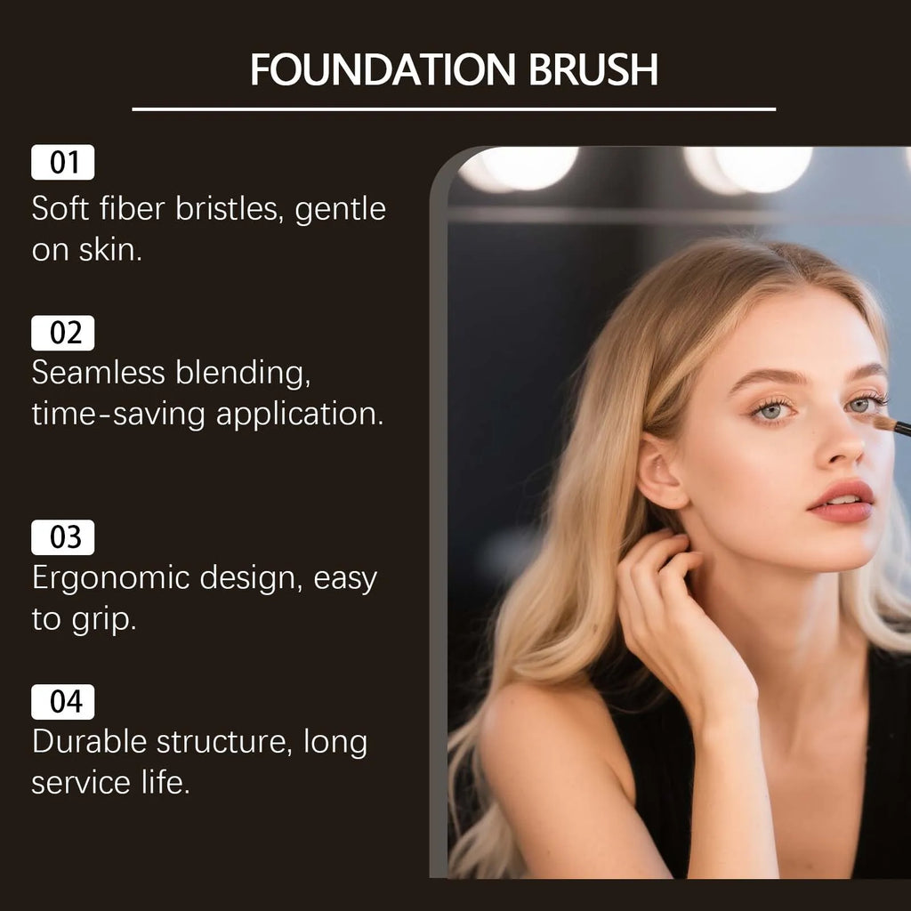 Even Coverage Flawless Base Soft Smooth Foundation Brush Easy Application High Powder Absorption Beauty Tool Flawless Makeup Zpaxo