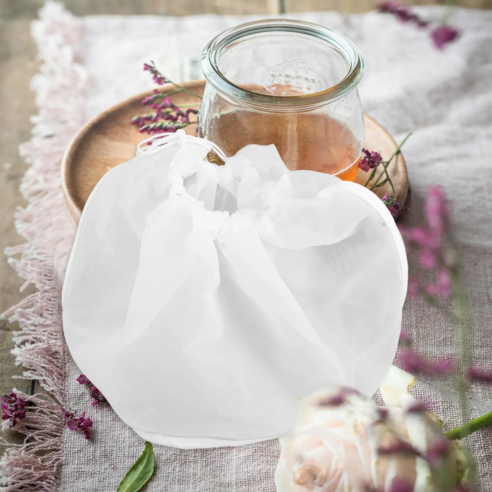4Pcs Honey Filter Bag Food Grade Nylon Fine Mesh Strainer for 5 Gallon Bucket Beekeeping Honey Harvesting Supplies Reusable Zpaxo
