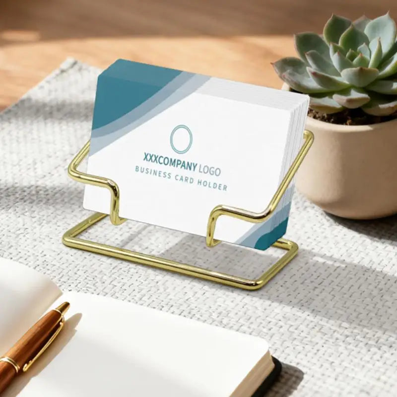Metal Desktop Business Card Holder & Sign Display Stand Business Card Holder Zpaxo