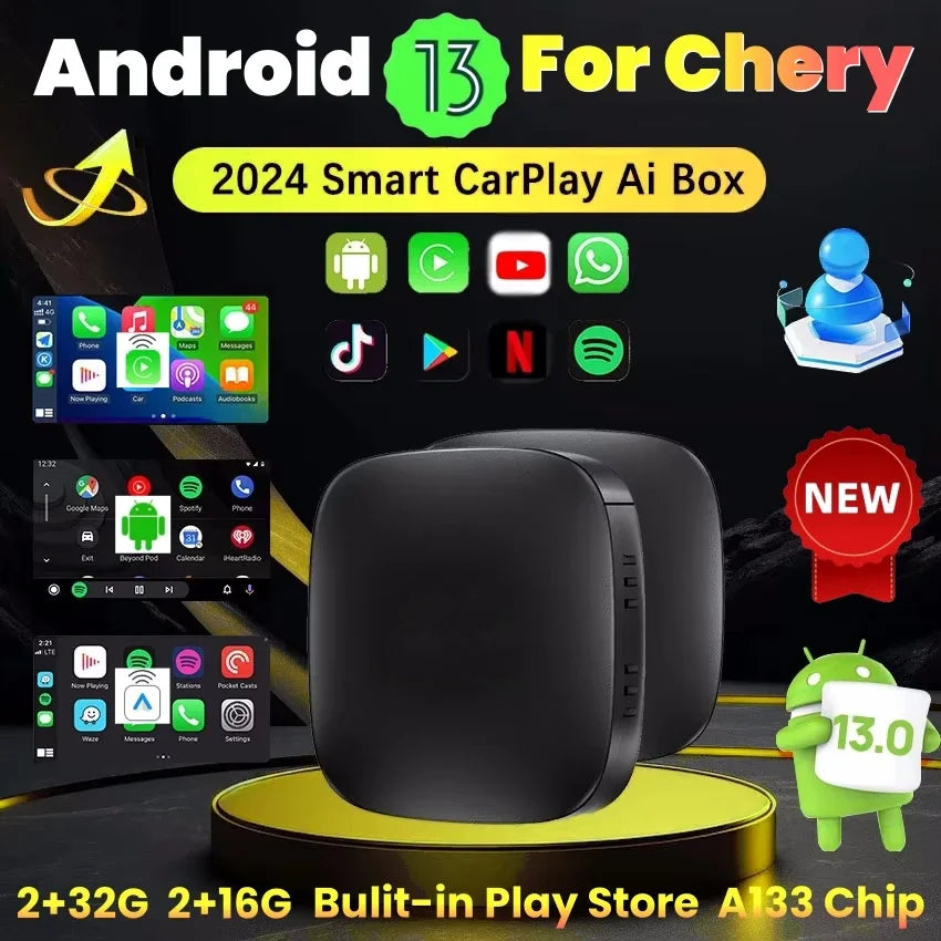 Android 13 Car AI Box Wireless Carplay Auto Adapter Chery Arrizo 5 7 Zpaxo