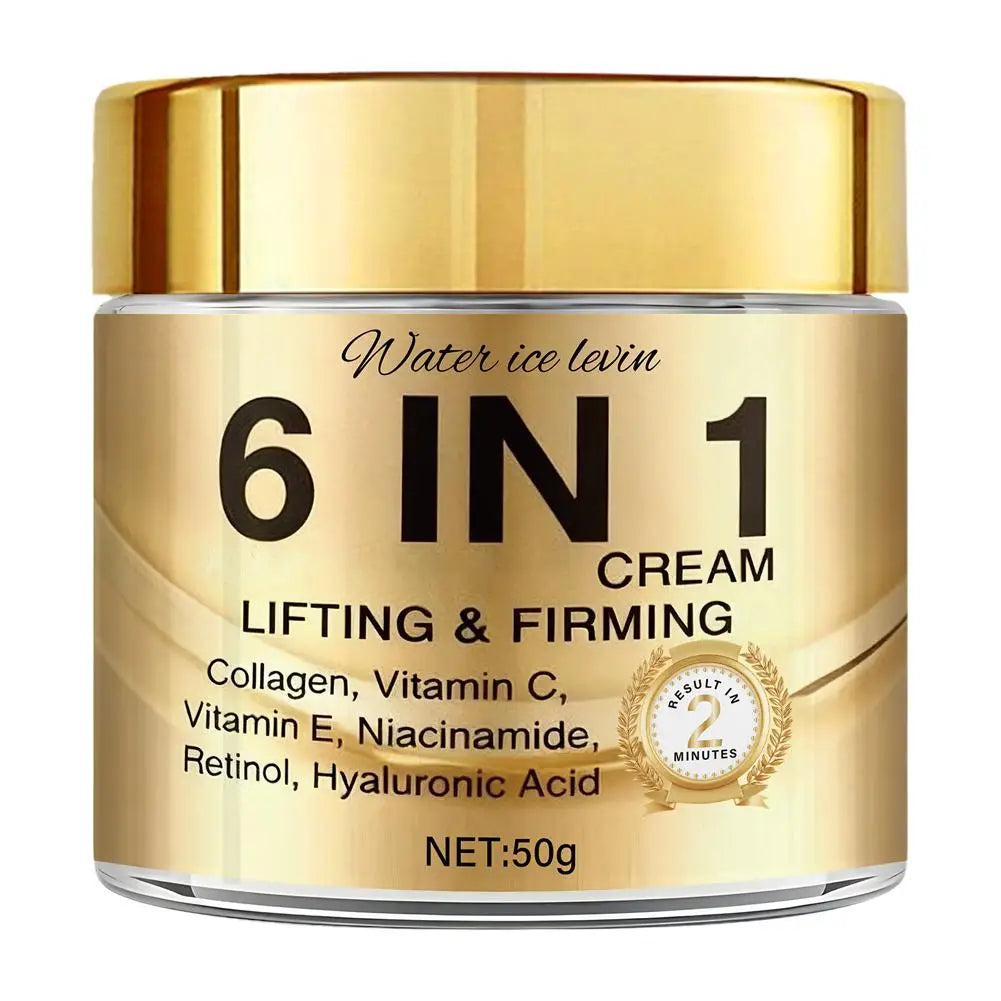 6 IN 1 Collagen Face Cream Lifting Firming Moisturizer With Vitamin C, E, Retinol,Hyaluronic Acid 50g Anti-Wrink Skin Care Zpaxo yellow
