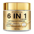 6 IN 1 Collagen Face Cream Lifting Firming Moisturizer With Vitamin C, E, Retinol,Hyaluronic Acid 50g Anti-Wrink Skin Care Zpaxo yellow