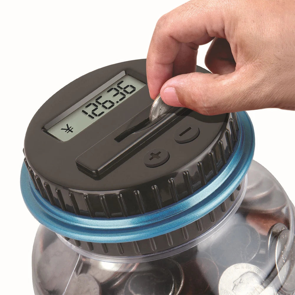 Electronic Digital Counting Money Jar LCD Counter Coin Bank Savings