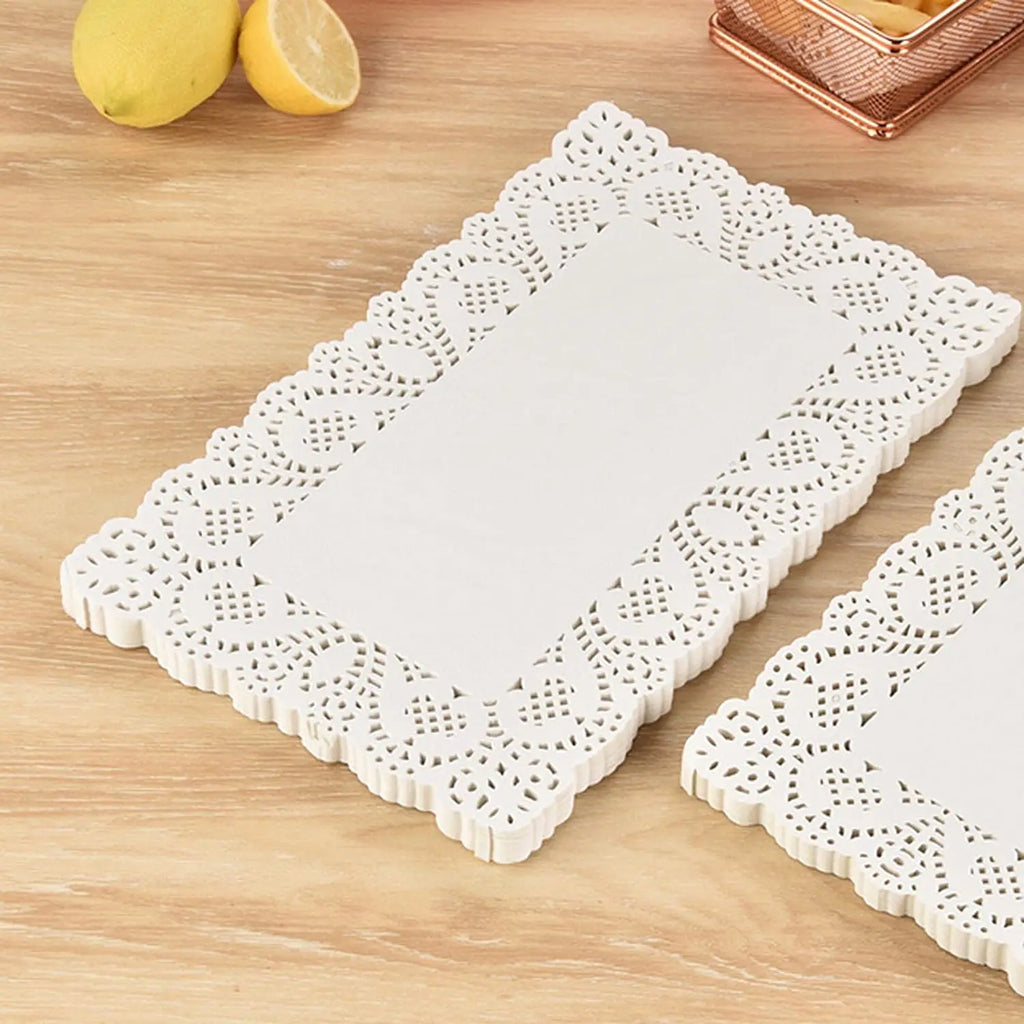 Rectangular Oil Absorption Paper Lace Doilie Wedding White Christmas