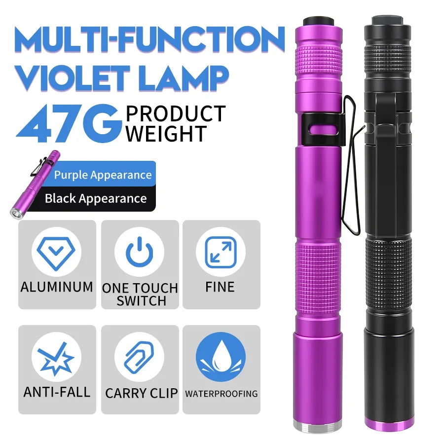 UV Flashlight 395nm – Portable Aluminum Alloy UV LED Torch