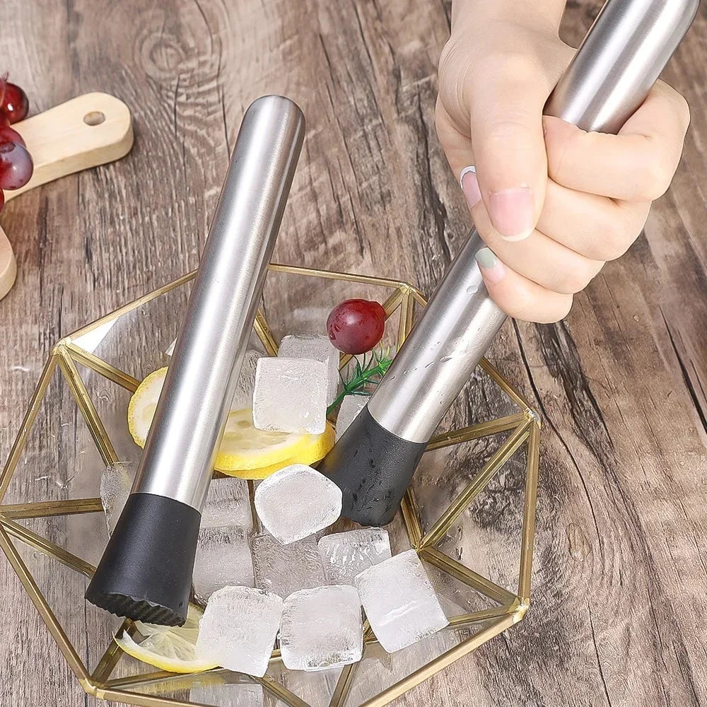 21 Stainless Steel Cocktail Muddler Bartender Tool Lemon Smasher Ice Zpaxo