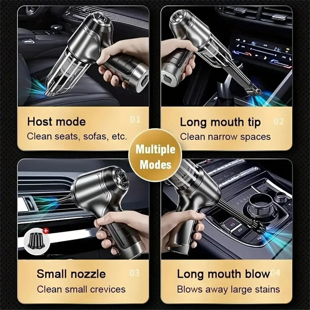 Car Wireless Vacuum Cleaner Strong Suction Handheld Wet Dry Auto Vacuum Home & Car Dual Use Mini Vacuum Cleaner Home Appliance Zpaxo