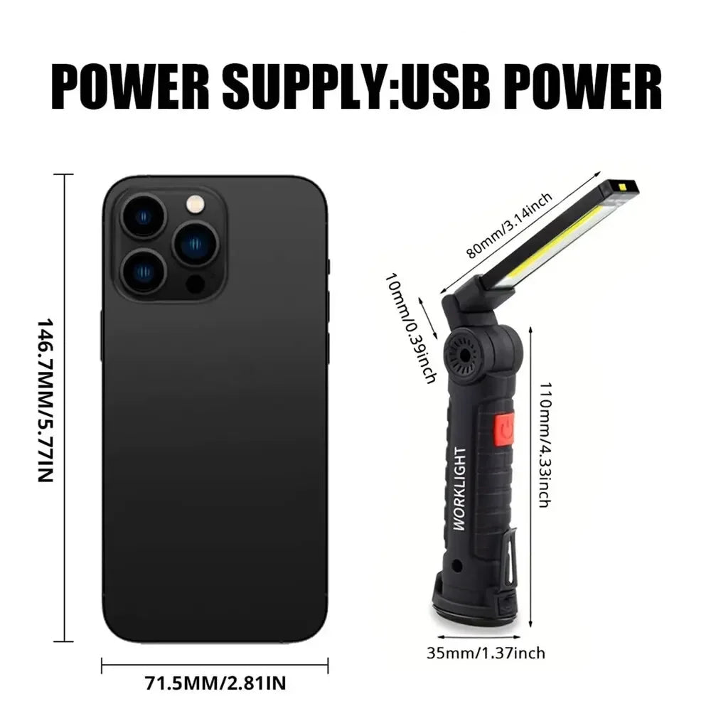 ESMARTER USB Rechargeable LED Flashlight – 5 Modes, Magnetic Base