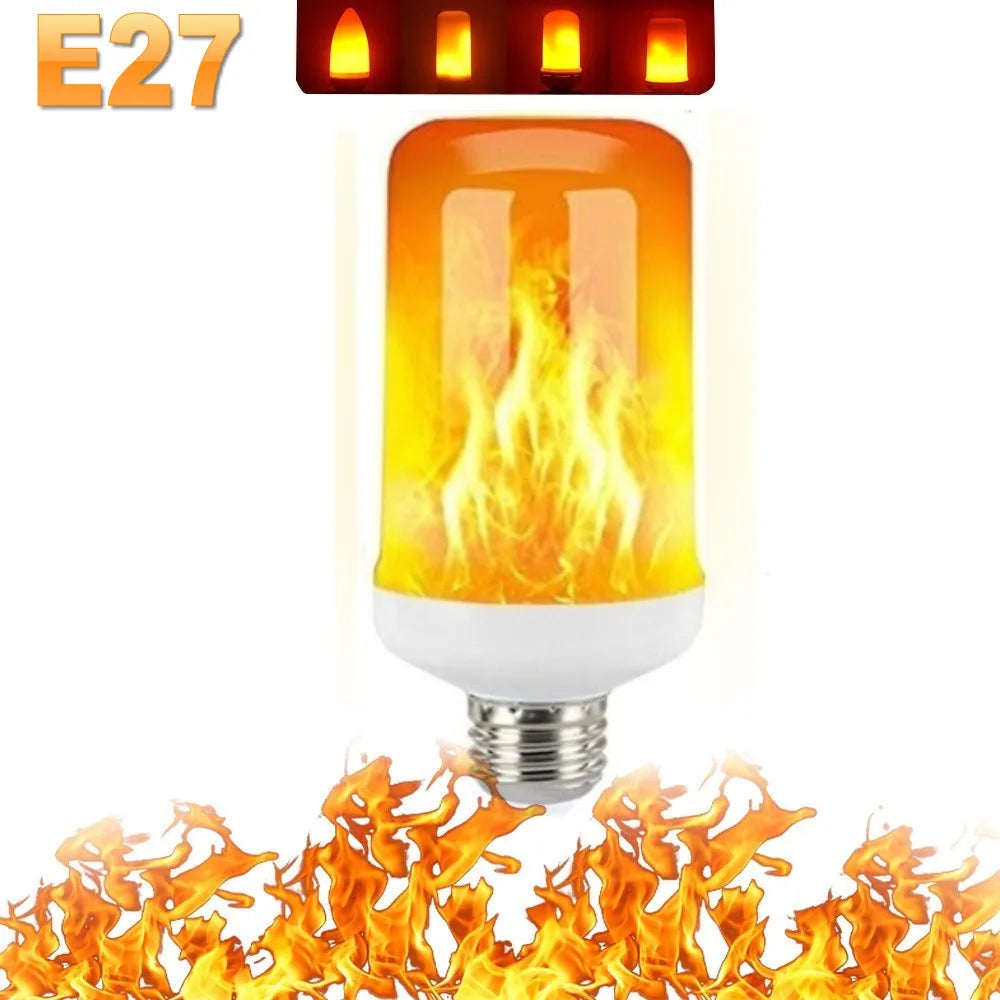 B22/E27 LED Flame Effect Bulb – 4 Modes Flickering Fire Simulation Light for Home, Garden, Party, Bar, Festival & Outdoor Decor Zpaxo E27 4Modes D
