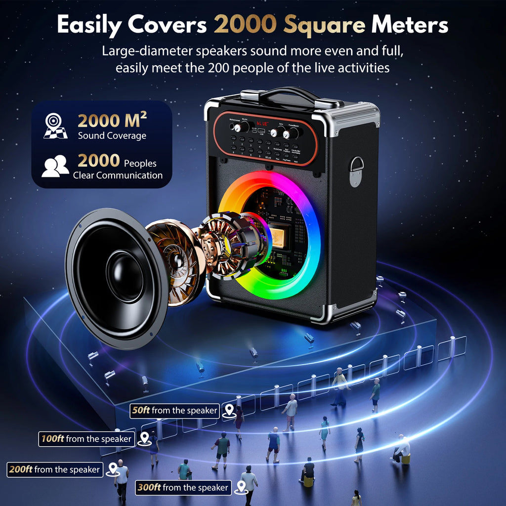 S68 Kara Ok 2 Microphones Portable Bluetooth 5 3 Speaker Suitable