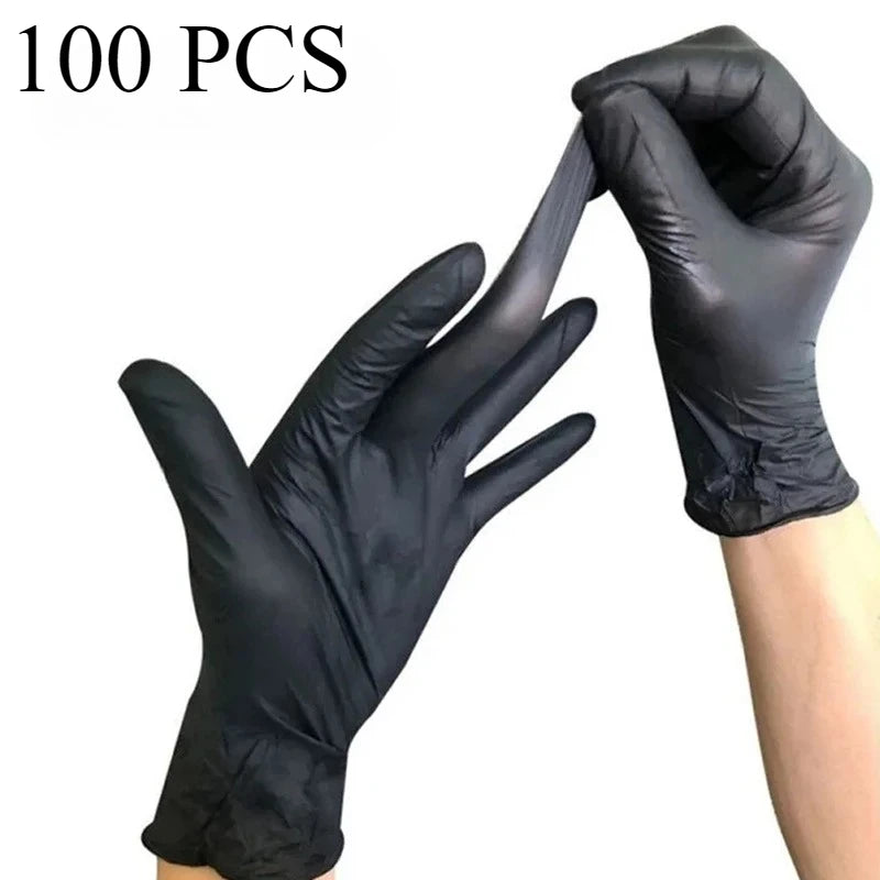 Disposable Black Nitrile Gloves Kitchen Cooking S M L XL Waterproof Zpaxo 100 PCS M