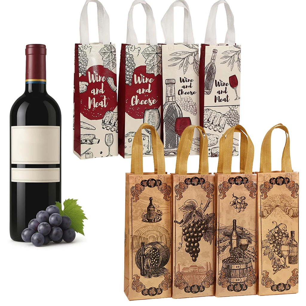 Wine Gift Bags Non-Woven Totes with Handles – 6/12/24 Pack