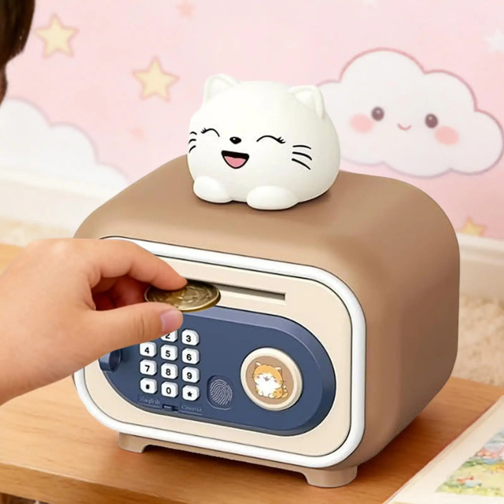 Kids Money Bank Password Fingerprint Unlock with Sound Money Saver Box Kids Banks for Cash Bill Coin Boys Girls Over 3 Year Old Zpaxo