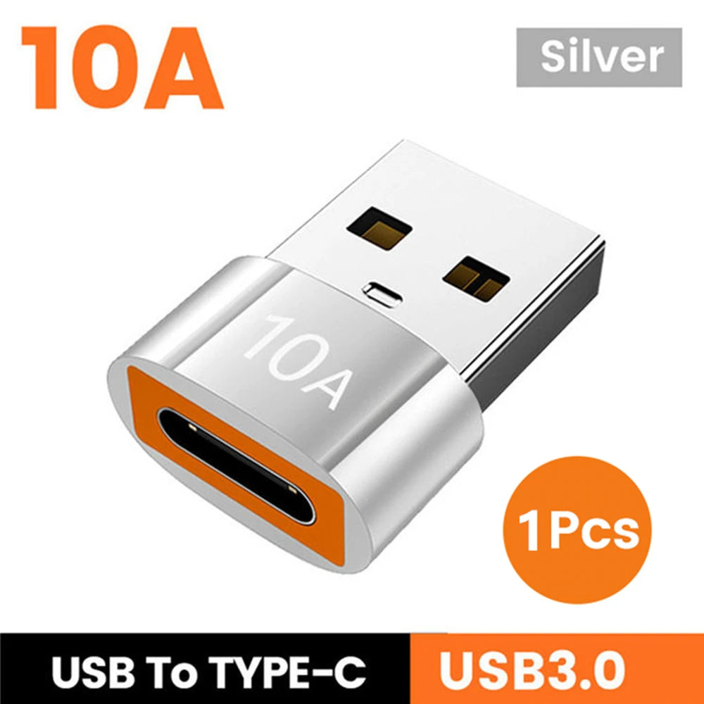 10A USB C OTG Adapter Converter 3 0 240W Laptop Xiaomi Macbook Zpaxo USB to Type-c Gray
