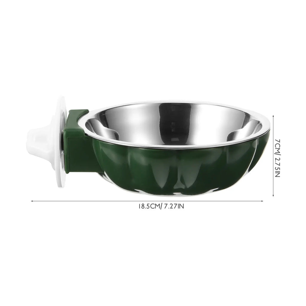 Hanging Pet Bowl Stainless Steel Attached Cage Feeding Stable