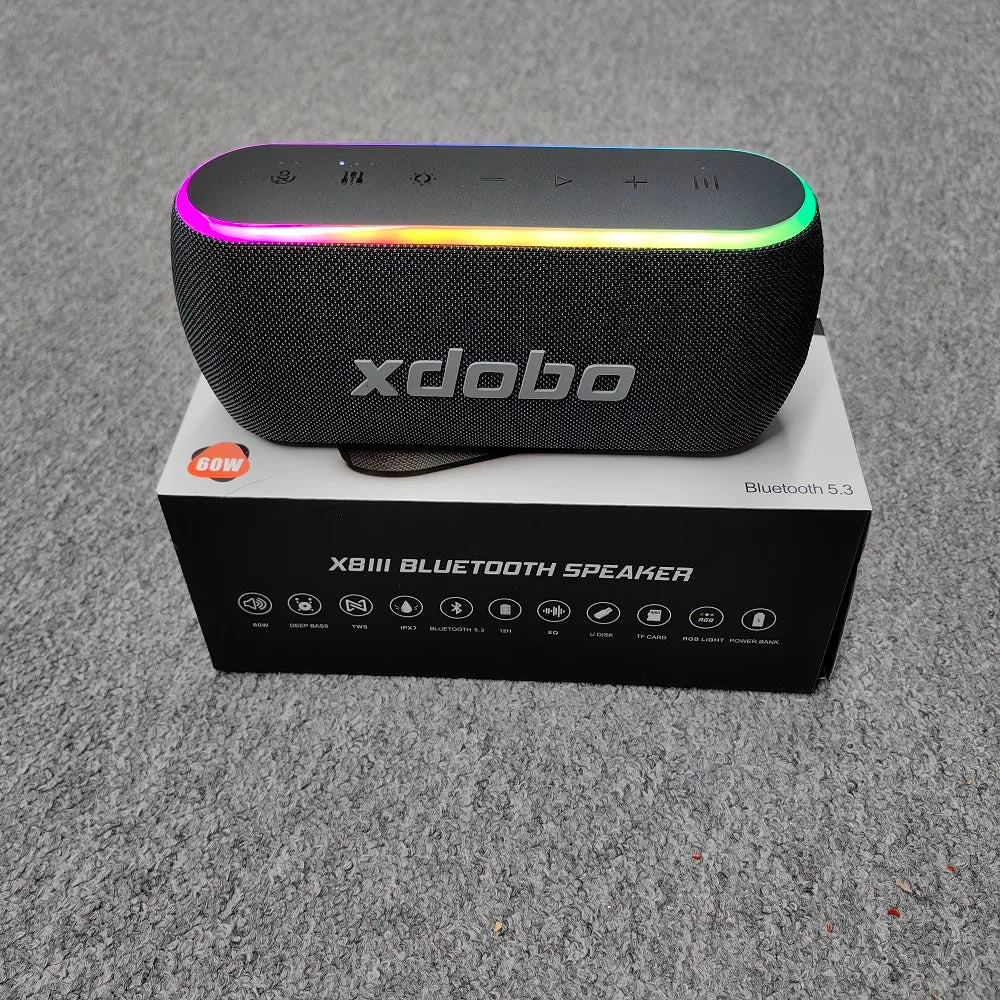 XDOBO X8III Bluetooth Speaker Wireless 60W Power Subwoofer Deep Bass Zpaxo X8III-Black