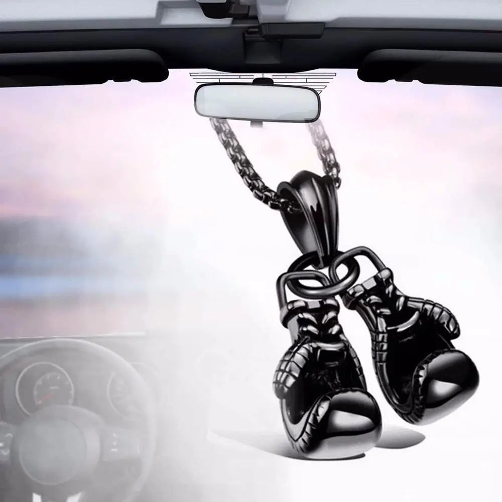 Dashboard Decoration Zinc Alloy Car Interior Metal Boxing Gloves Zpaxo