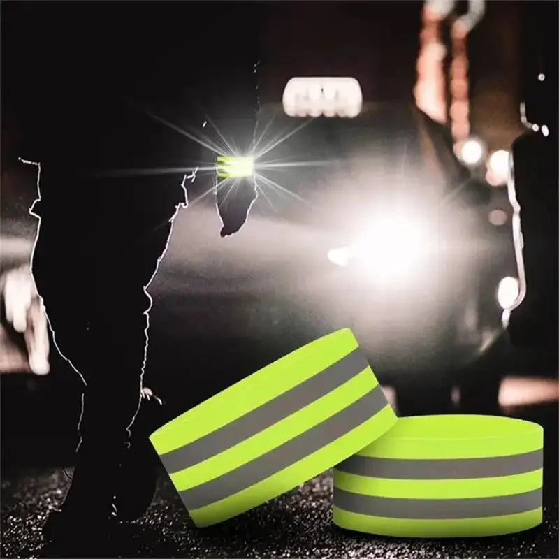 1 Pairs Reflective Armband Elastic Bracelet Tape Strap Safety Warning Zpaxo