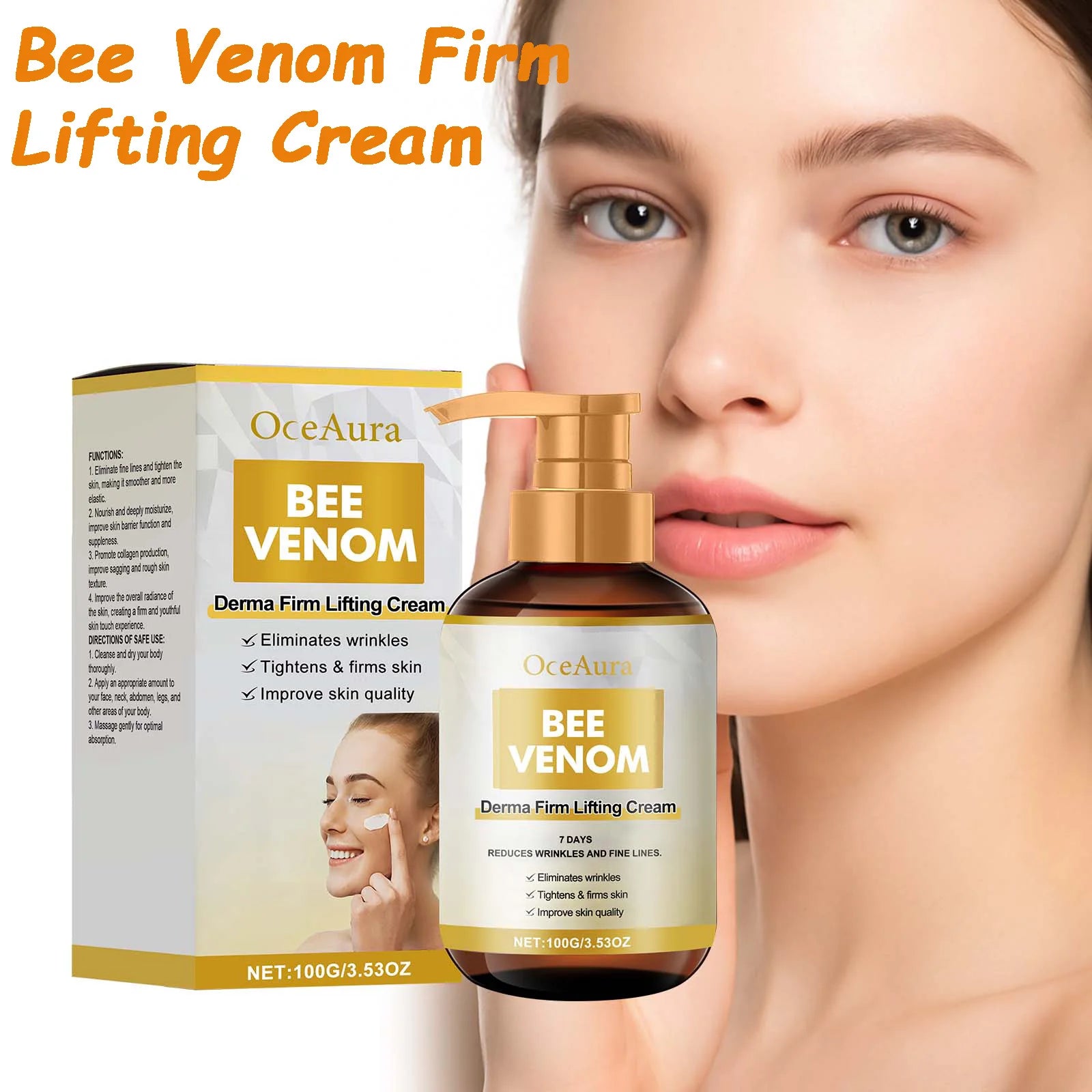 OceAura Bee Venom Firm Lifting Cream Face & Body 100g Firming Face Cream Zpaxo