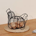 Household Vegetables Fruit Container Organizer Rack Basket Iron Art Eggs Storage Basket Chicken Shaped Egg Holder Zpaxo Black