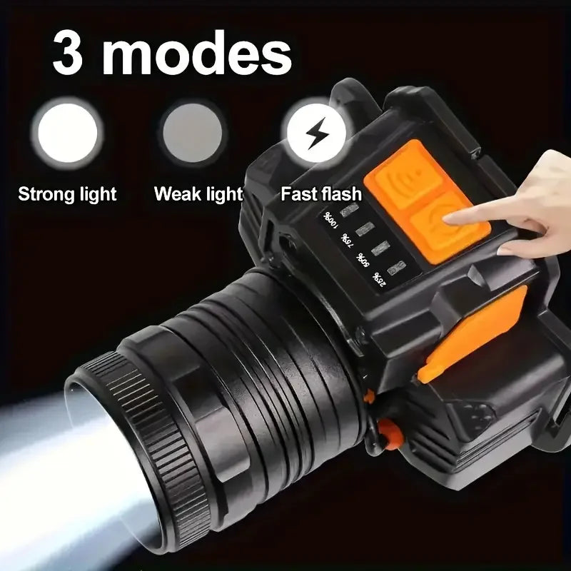 Ultra-bright 30W LED Headlamp 800m Range Motion Sensor USB Zpaxo