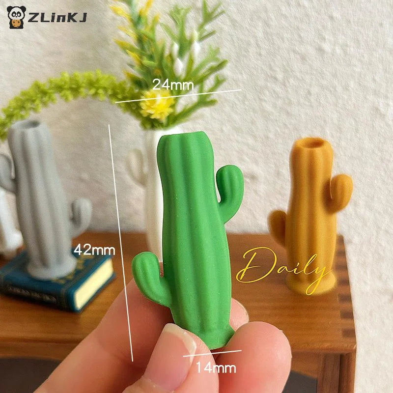 ▶1Pcs Dollhouse Miniature Cactus Shaped Vase Model Furniture Accessories For Doll House Living Room Scene Decor Kids Play Toy Zpaxo