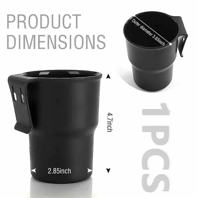 2-in-1 Car Cup Holder & Trash Can with Phone Organizer
