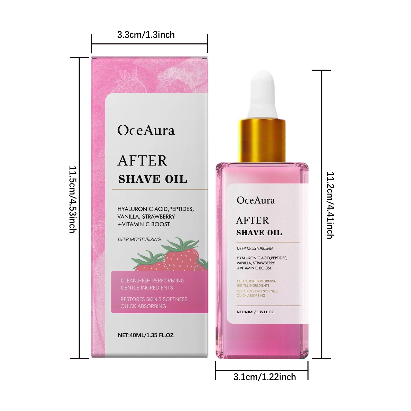 OceAura Strawberry After Shave Oil – Soothing & Moisturizing After Shave Oil Zpaxo