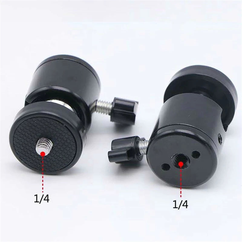 Camera Ball Head 360 Degrees Swivel Tripod Ballhead 1/4 Phone Stand Monopod Mount Adapter For DSLR Cameras Tripods Mount Adapter Zpaxo