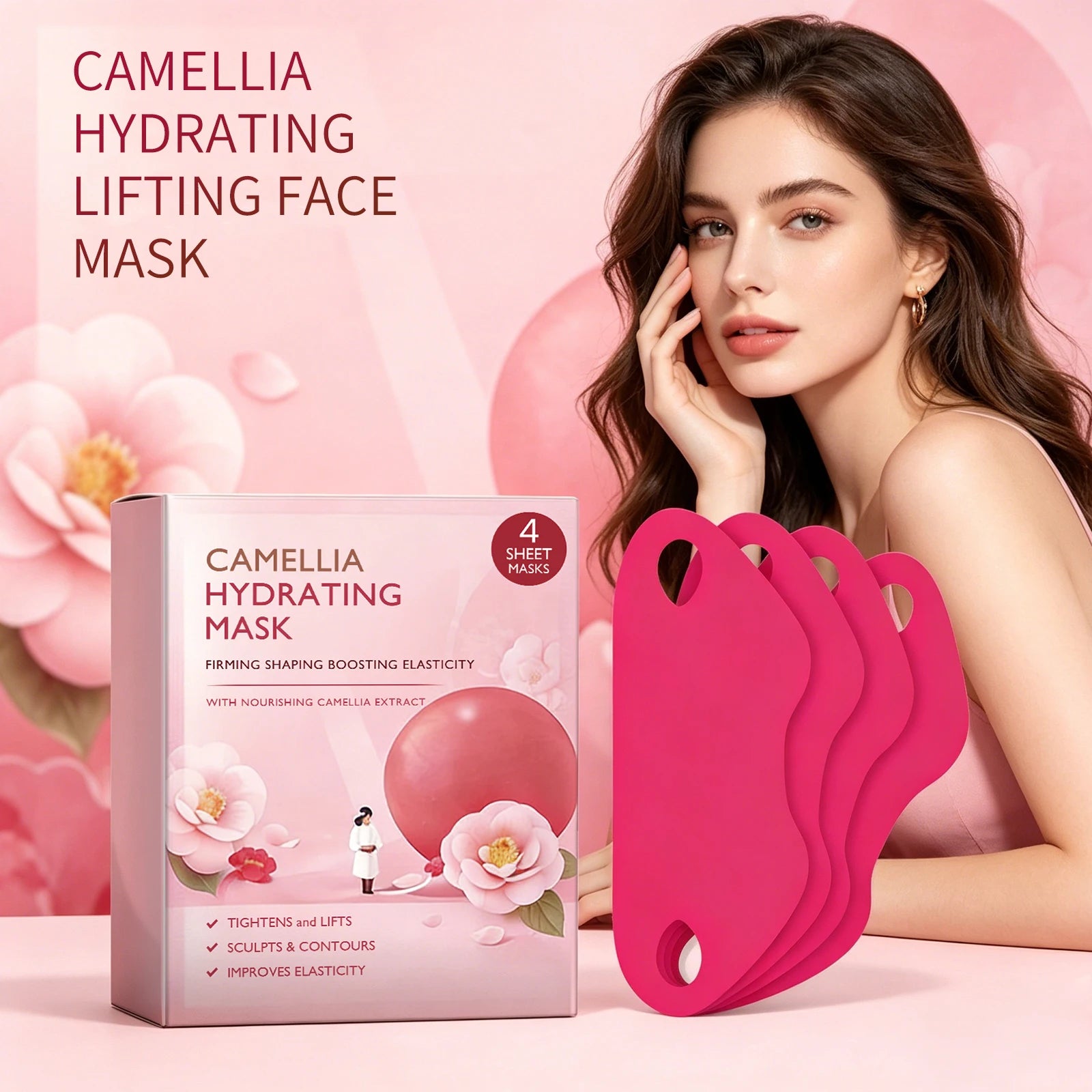 V-Line Chin Lifting Mask – Firming Face Slimming Bandage 4 Pcs Chin Lifting Face Mask Zpaxo