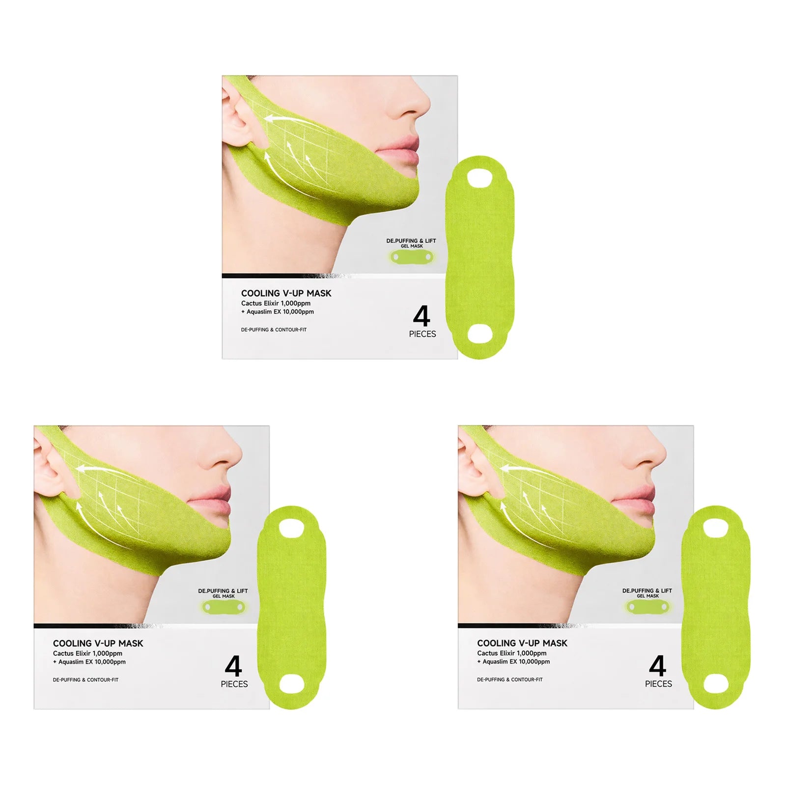 Hoygi Cooling V-Up Face Lifting Mask | V-Shape Chin Firming Patch Face Lifting Mask Zpaxo 12pieces