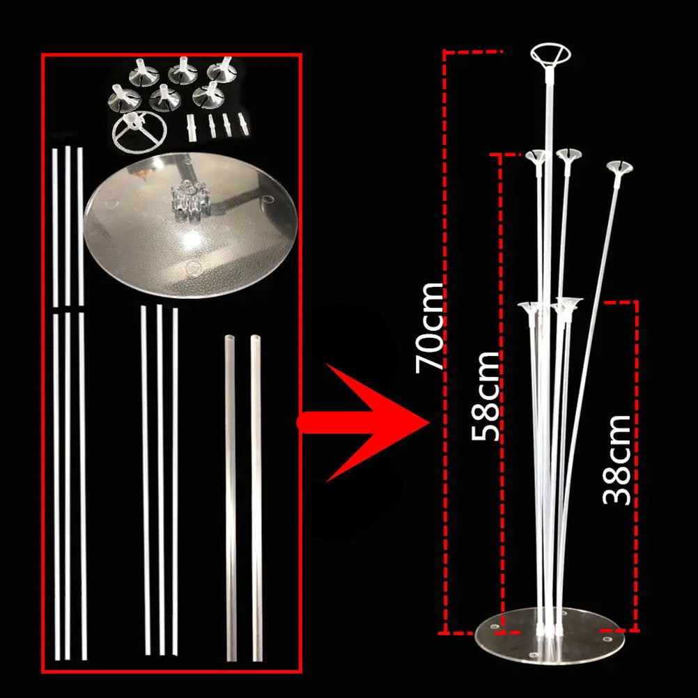 Balloon Stand Transparent Plastic Support Holder Desk Centerpieces