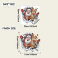 3D Santa & Reindeer Christmas Wall Stickers – Removable PVC