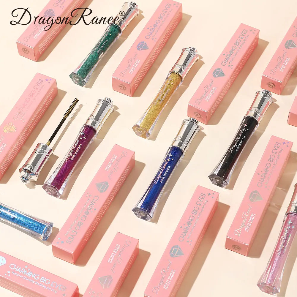 Glitter Diamond Mascara Fine Shimmering Silky Mascara Eye Makeup Waterproof Long-Lasting Versatile Mascara Zpaxo