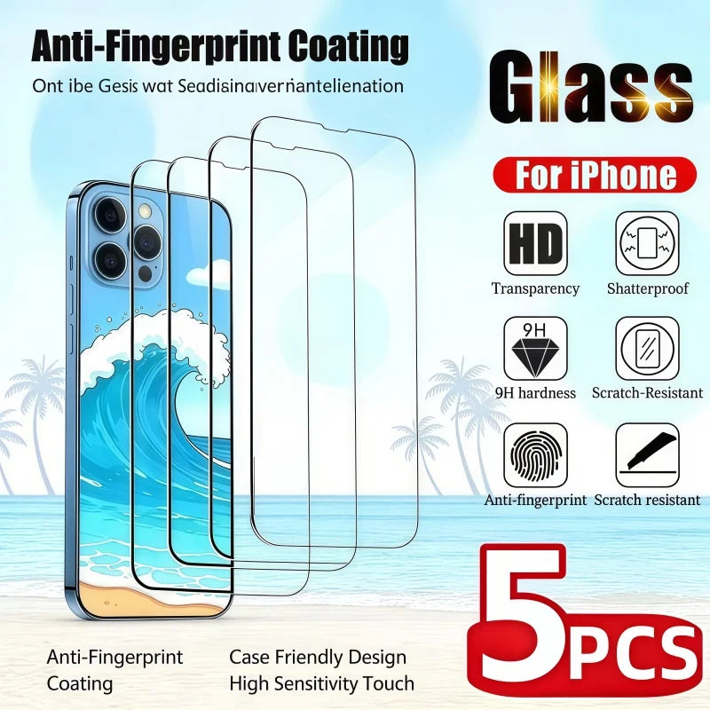 HD Tempered Glass Iphone 17 16 15 13 11 12 14 Max Screen Protector XR