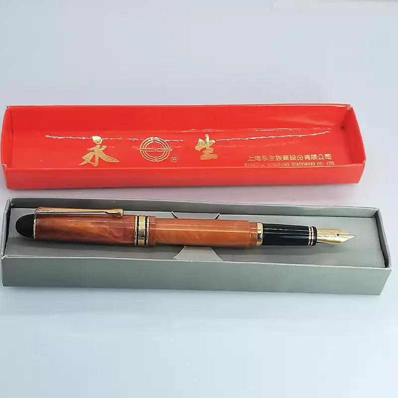 Retro YongSheng 2008 Fountain Pen Iridium Nib 0.5mm Smooth Writing Plastic Body Classic Vintage Stationery Zpaxo Orange F