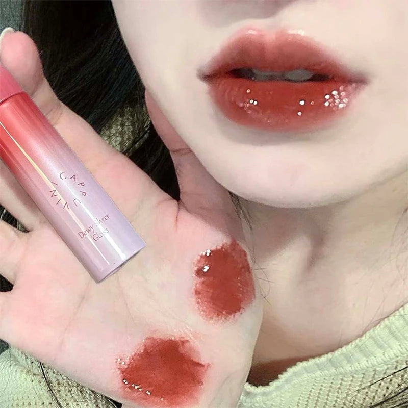 Water Light Mirror Lip Gloss Lasting Moisturizing Lightweight Lip Glaze Fine Sparkling Liquid Lipstick Nude Lip Makeup Cosmetics Zpaxo