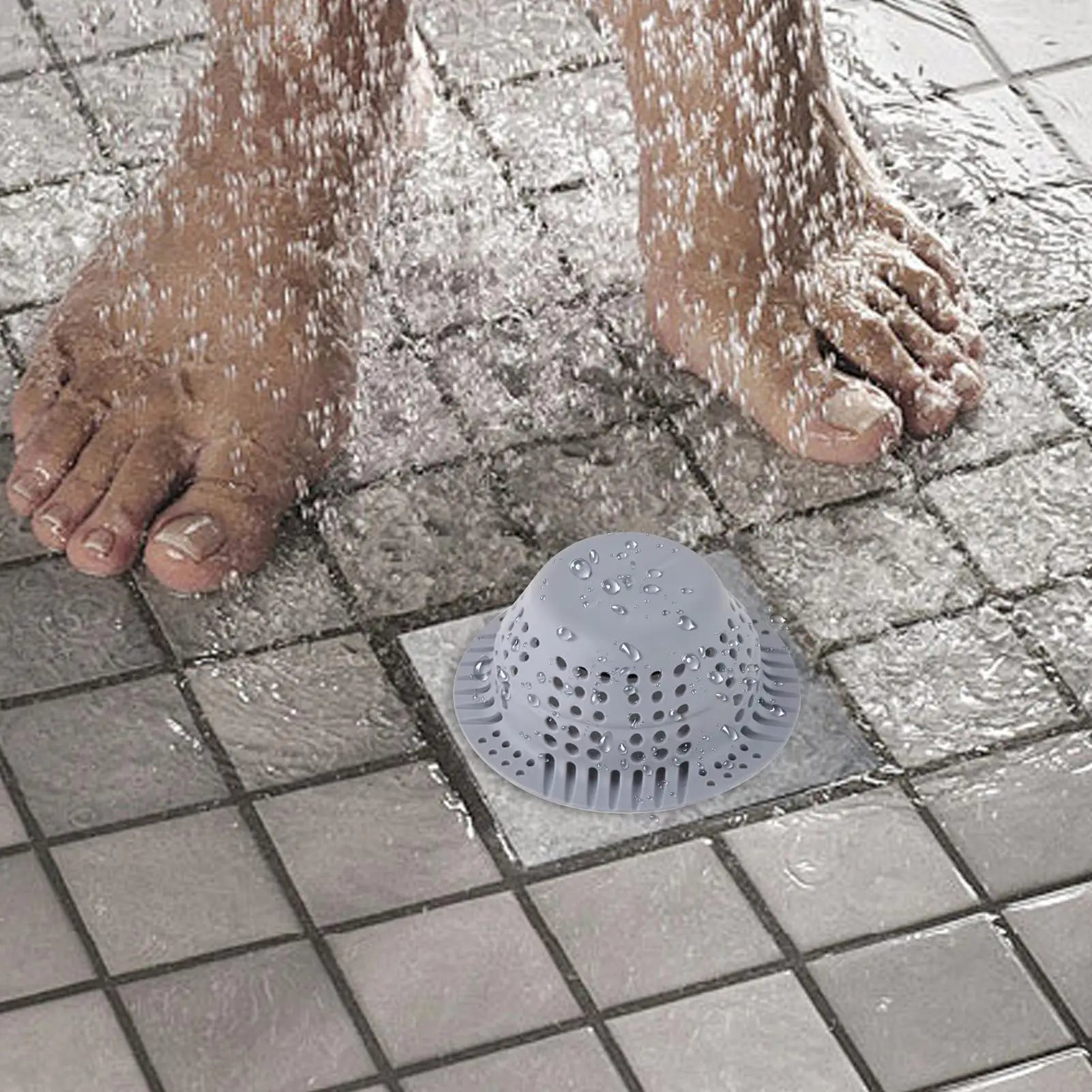 Shower Drain Hair Catcher Silicone Foldable Bathtub Cover Stopper