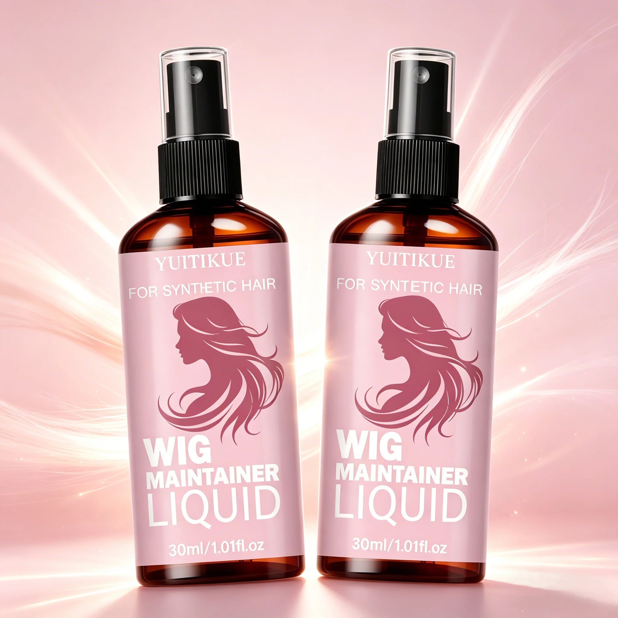 YUITIKUE Wig Detangler Spray for Smooth Shiny Synthetic Hair Wig Detangler Spray Zpaxo 2pc