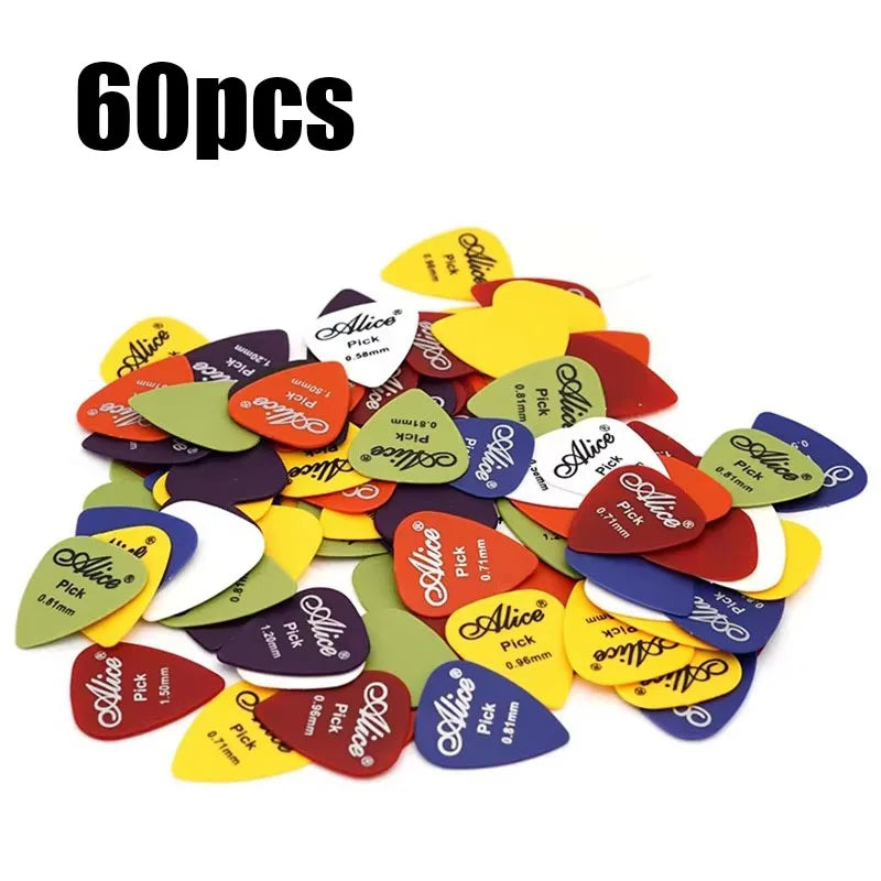 Guitar Picks Set 10/30/60pcs with Storage Box – 6 Thickness ABS