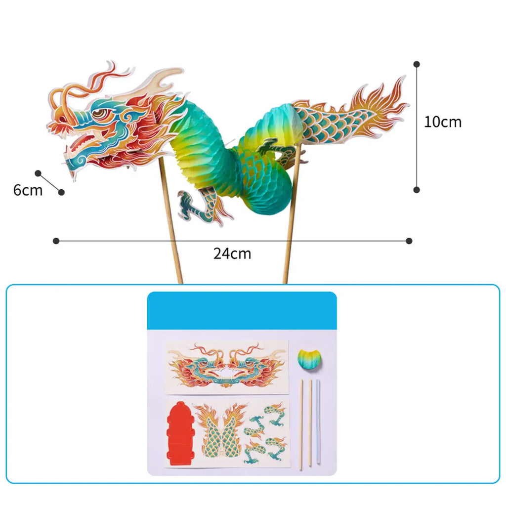 Chinese New Year Dragon Garland DIY Kids Toy Handmade Hanging Decoration for Wedding Lunar New Year Shops Home Spring Festival Zpaxo