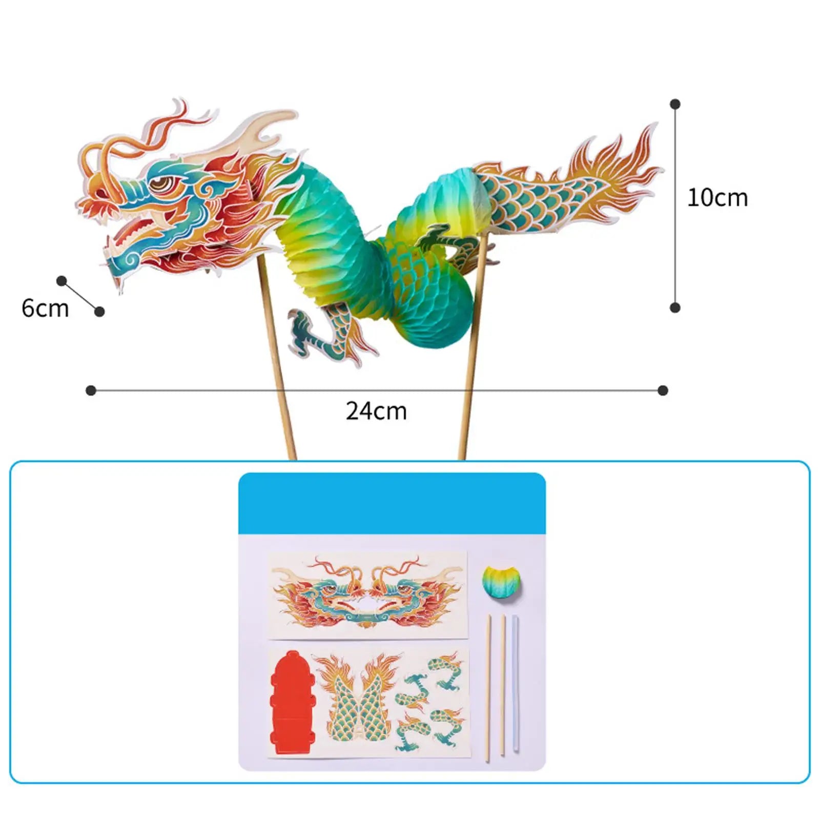 Chinese New Year Dragon Garland DIY Kids Toy Handmade Hanging Decoration for Wedding Lunar New Year Shops Home Spring Festival Zpaxo