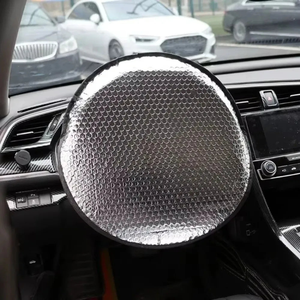 Heat-resistant Car Steering Wheel Sunshade Cover Universal Foldable Zpaxo