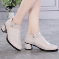 Solid Spring Autumn Women Fashion Pumps Thick Heels Soft Comfortable Zpaxo 7012 Beige 42(Foot 26cm) China Mainland