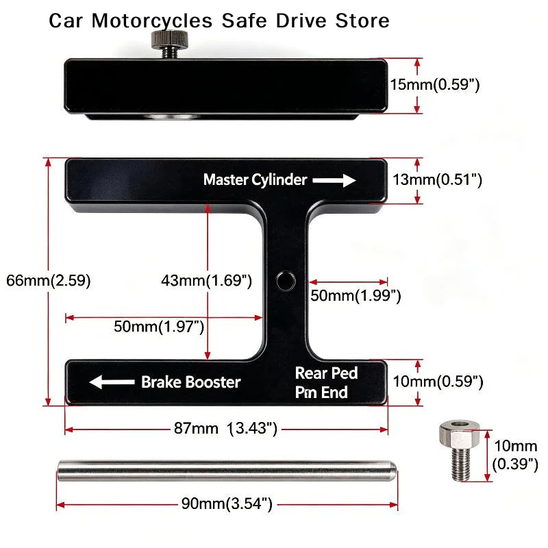 Car Brake Booster Push Master Cylinder Rod Length Gauge Adjustment