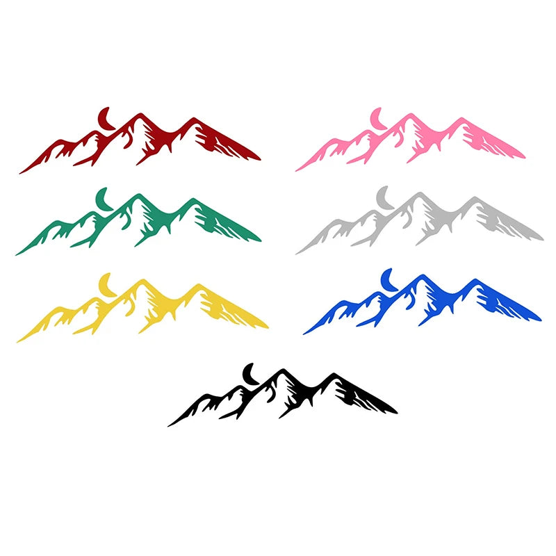 Mountain Moon PVC Stickers – Car, Laptop, Helmet & Phone Decals