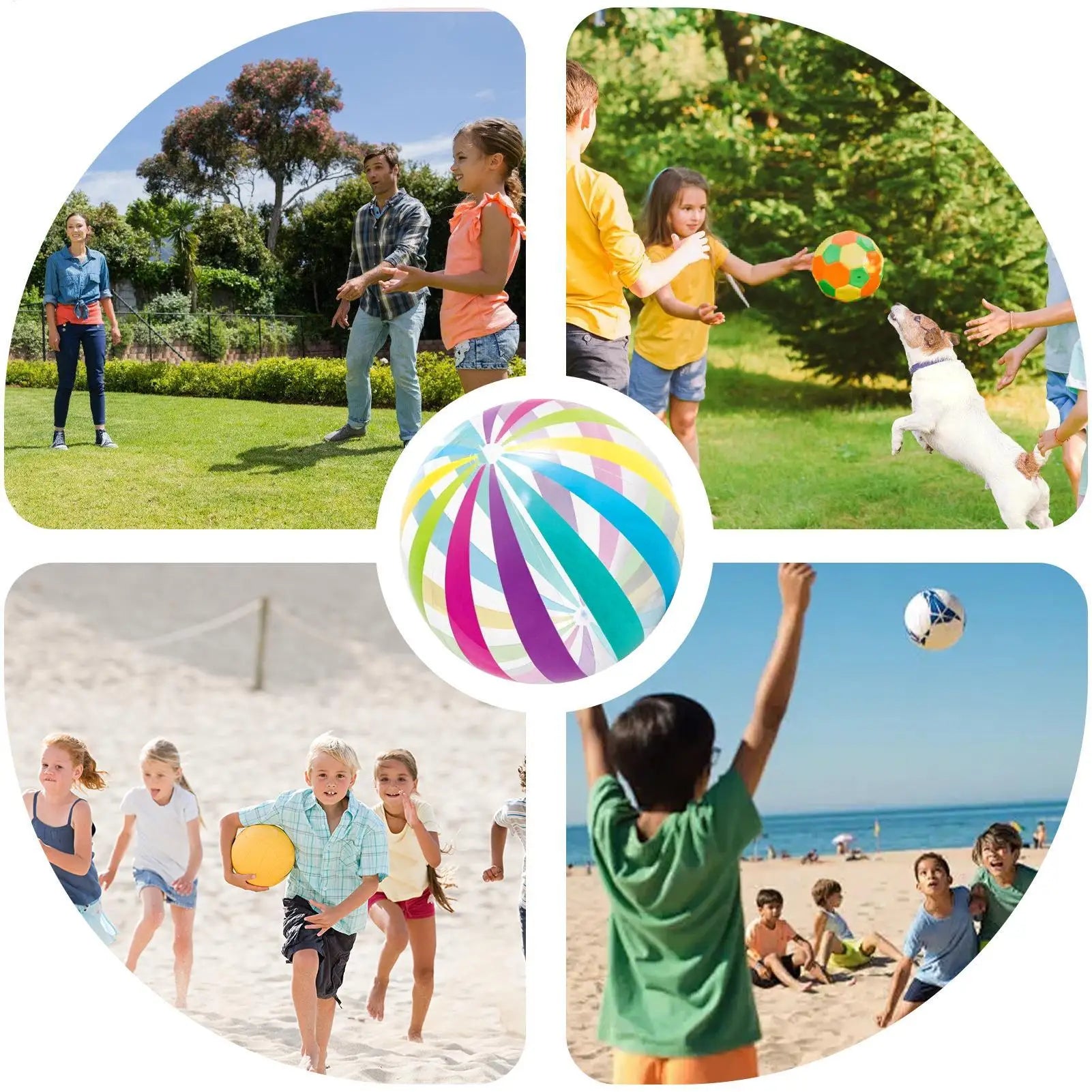 Beach Balls For Kids Blow Up Sports Training Toy Wear-Resistant Portable 16 Inch Beach Ball For Team Sports Party Pool School Zpaxo