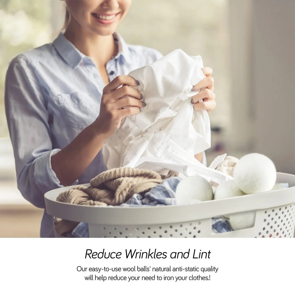 Reusable Wool Dryer Balls – Reduce Static & Drying Time (3/6/9 Pack)